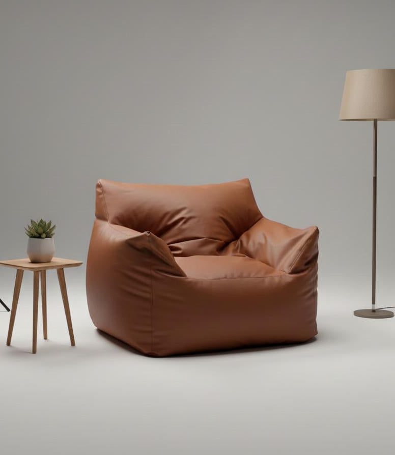 The Loft Leather-Look Beanbag Chair